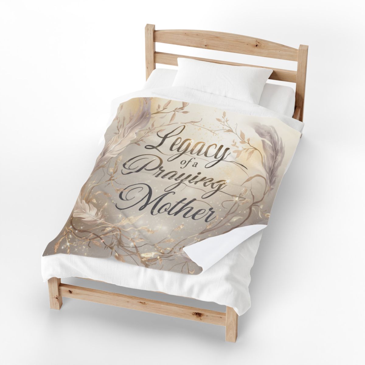 Praying Mother Velveteen Plush Blanket — "Legacy of a Praying Mother" Floral Throw - Image 3