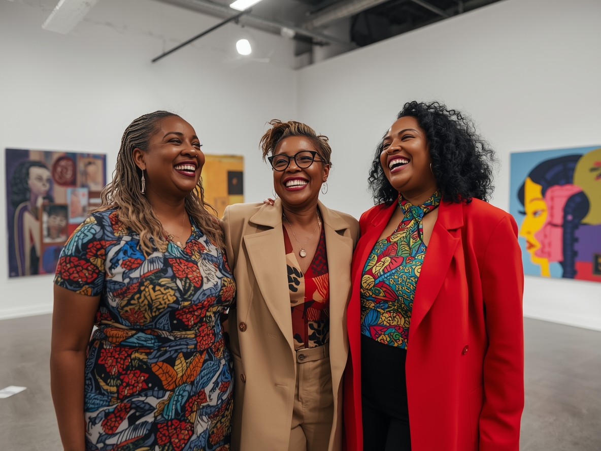 A group of vibrant Black women laughing together